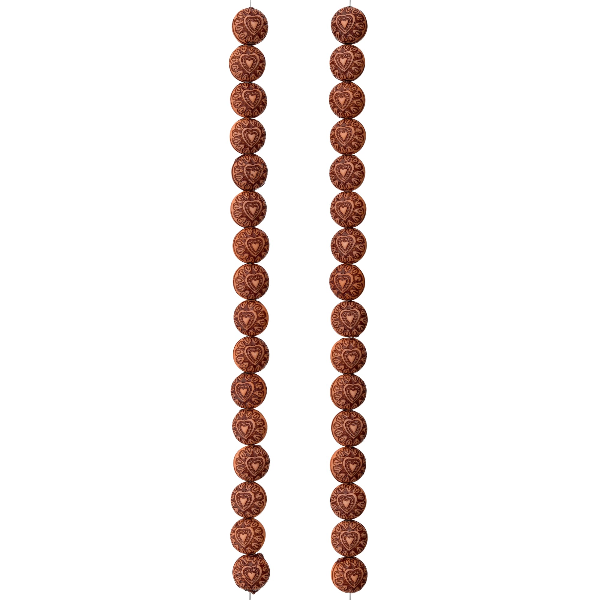 Amber Heart Design Resin Round Beads, 10mm by Bead Landing™